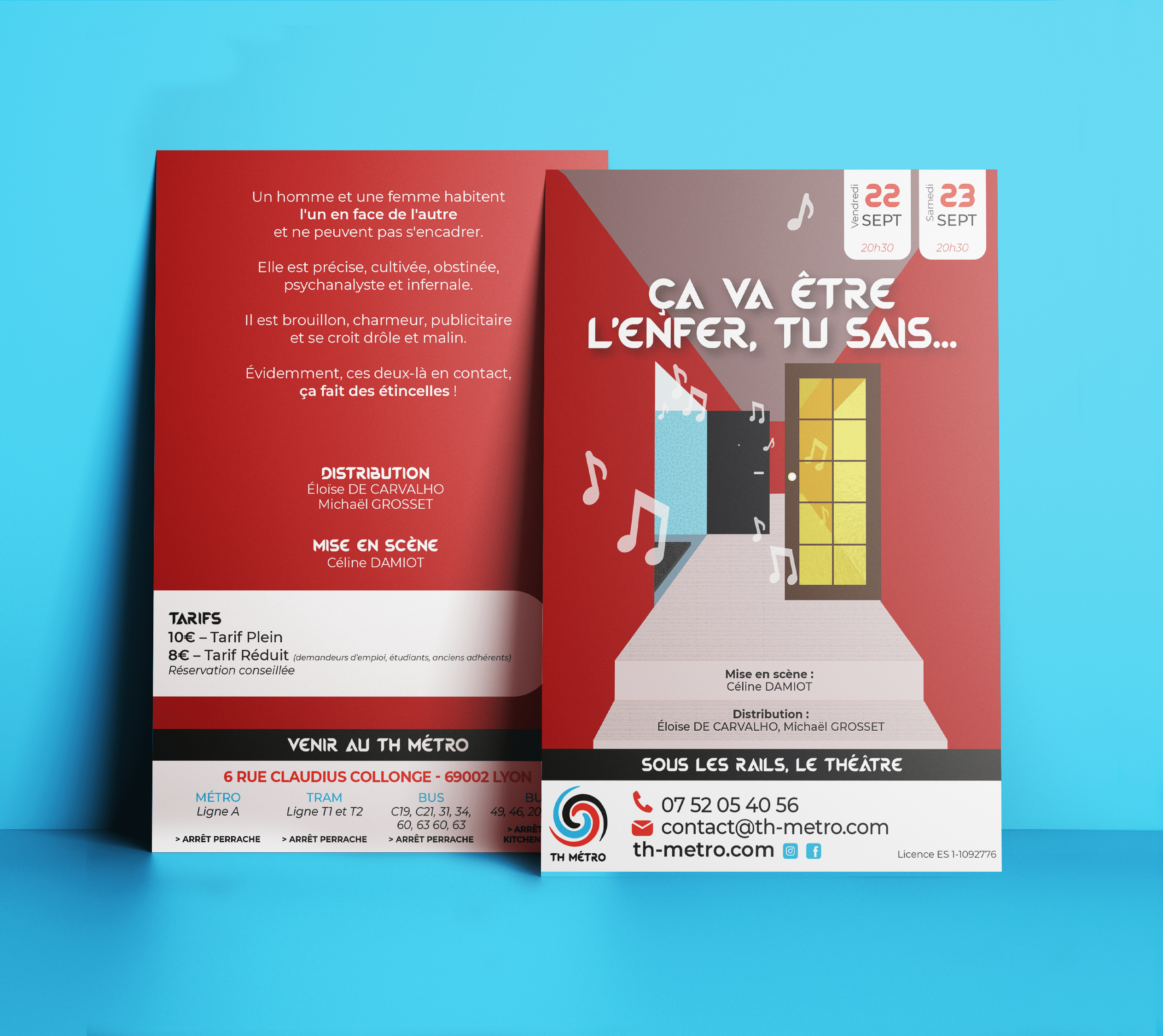 flyer A6 - Spectacle " Çà va être l'enfer, tu sais… " - TH Métro, Lyon